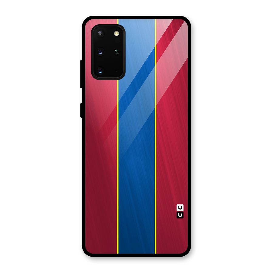 Premium Vertical Stripes Glass Back Case for Galaxy S20 Plus