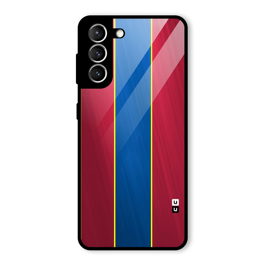 Premium Vertical Stripes Glass Back Case for Galaxy S21 5G