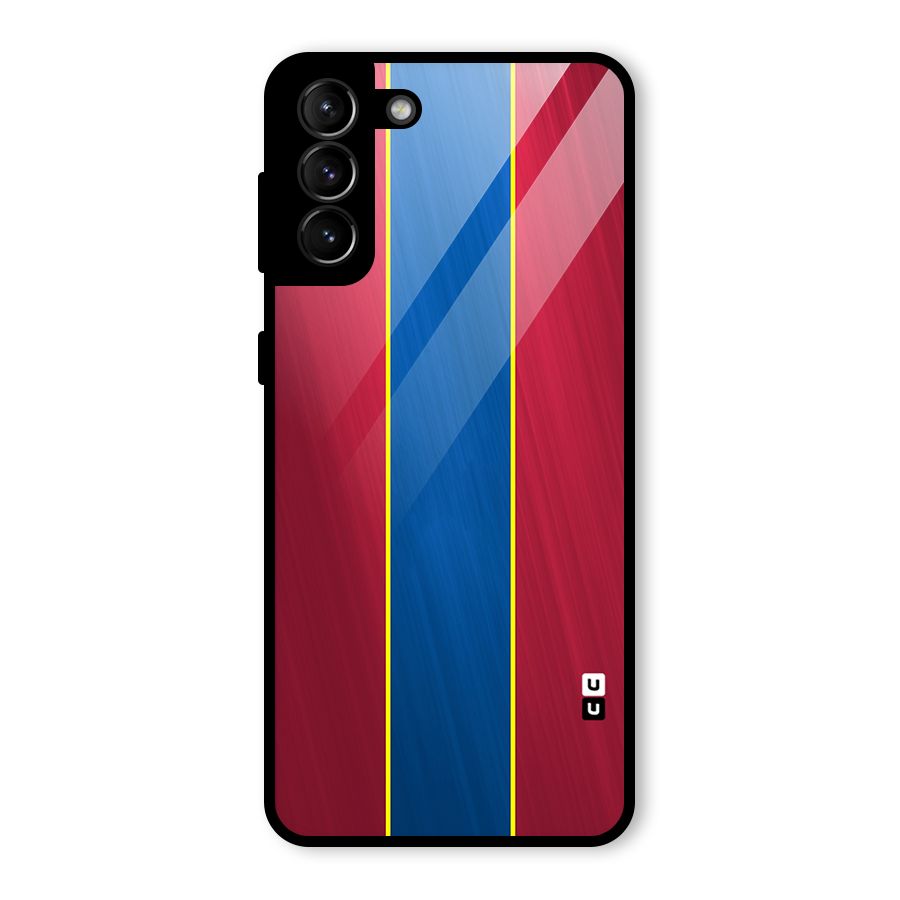 Premium Vertical Stripes Glass Back Case for Galaxy S21 Plus