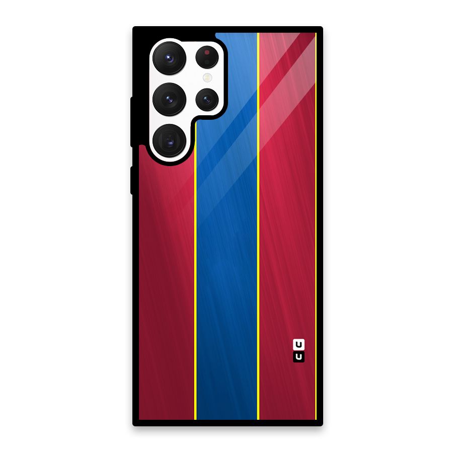 Premium Vertical Stripes Glass Back Case for Galaxy S22 Ultra 5G