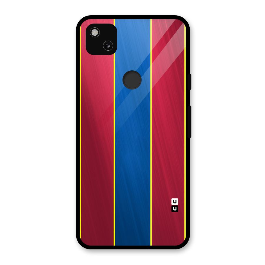 Premium Vertical Stripes Glass Back Case for Google Pixel 4a