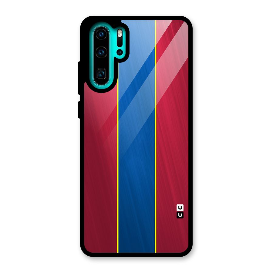 Premium Vertical Stripes Glass Back Case for Huawei P30 Pro
