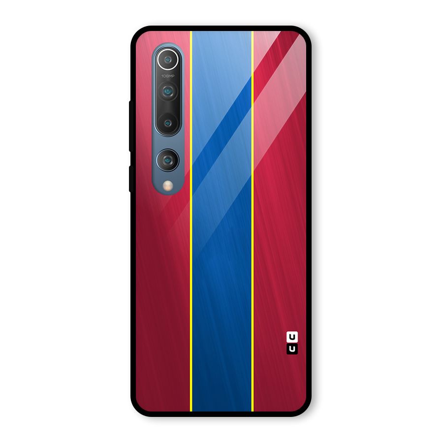Premium Vertical Stripes Glass Back Case for Mi 10