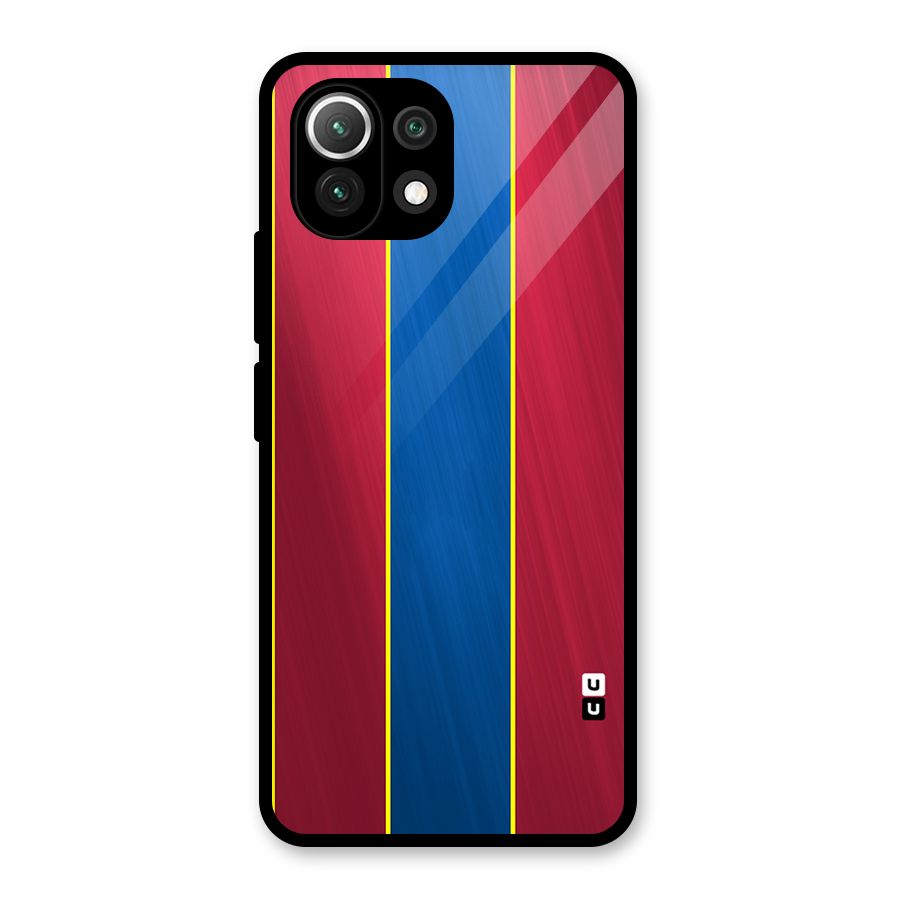 Premium Vertical Stripes Glass Back Case for Mi 11 Lite NE 5G