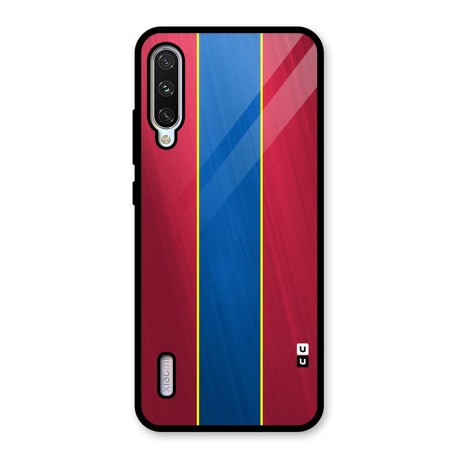 Premium Vertical Stripes Glass Back Case for Mi A3