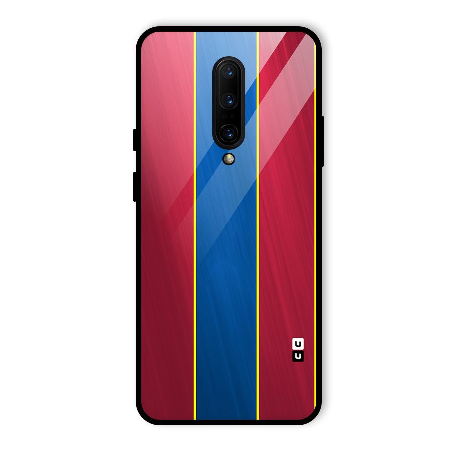Premium Vertical Stripes Glass Back Case for OnePlus 7 Pro