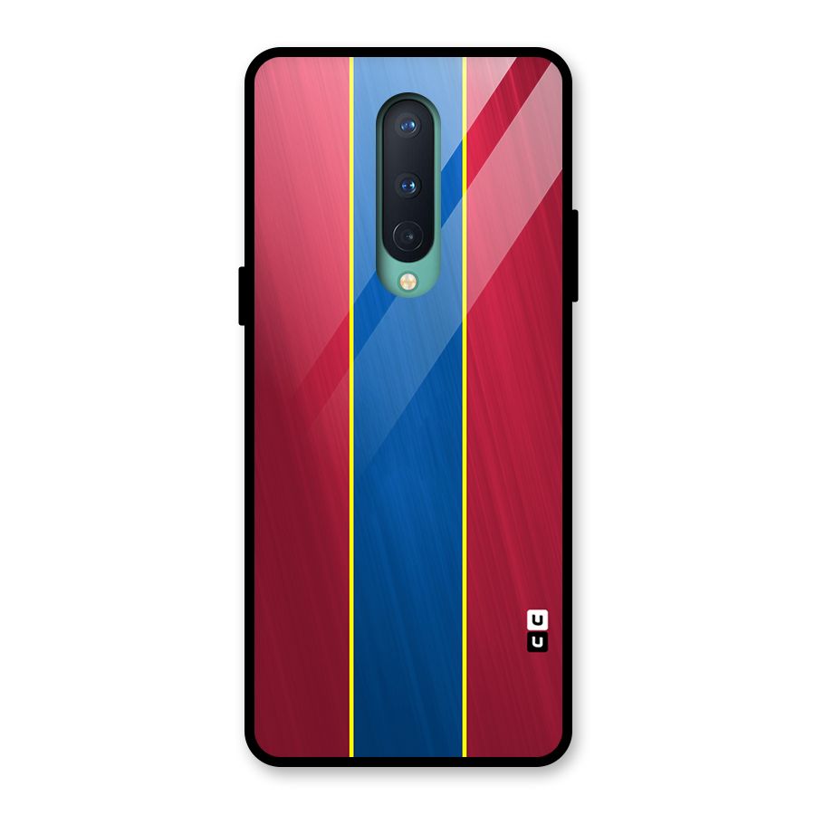 Premium Vertical Stripes Glass Back Case for OnePlus 8