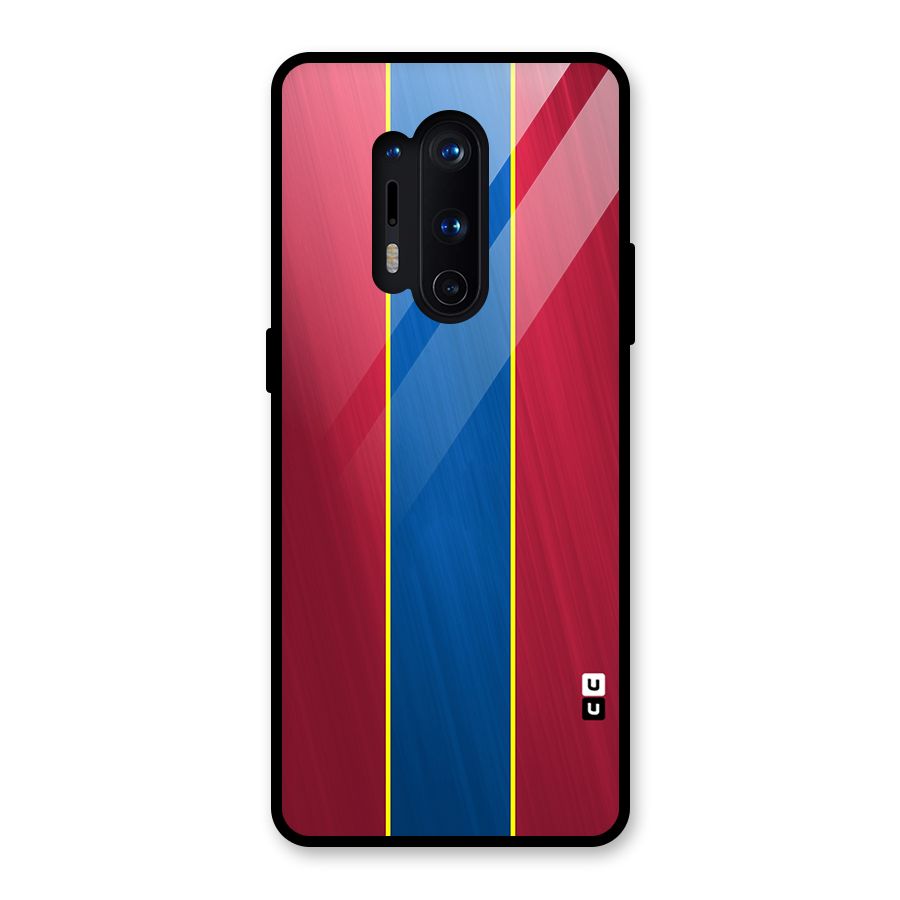 Premium Vertical Stripes Glass Back Case for OnePlus 8 Pro