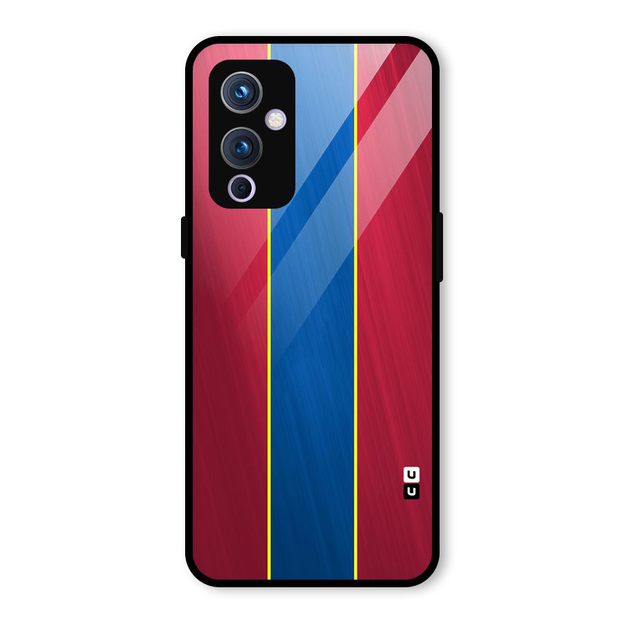 Premium Vertical Stripes Glass Back Case for OnePlus 9