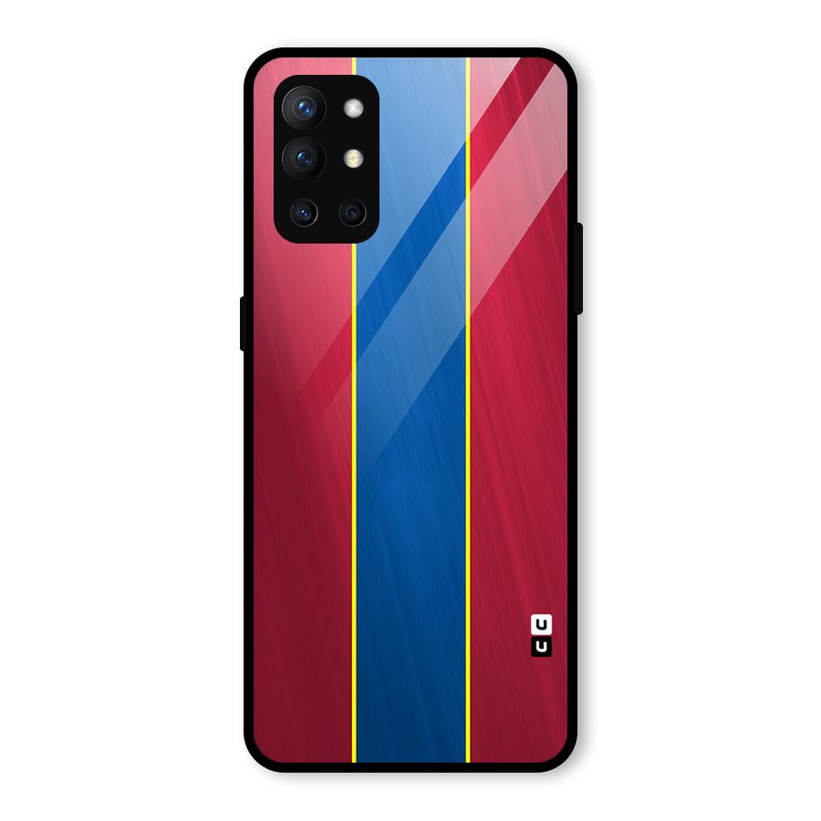 Premium Vertical Stripes Glass Back Case for OnePlus 9R