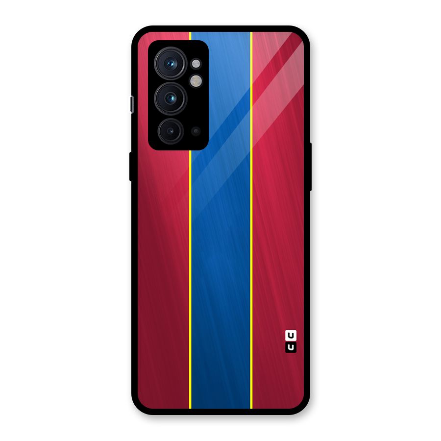 Premium Vertical Stripes Glass Back Case for OnePlus 9RT 5G