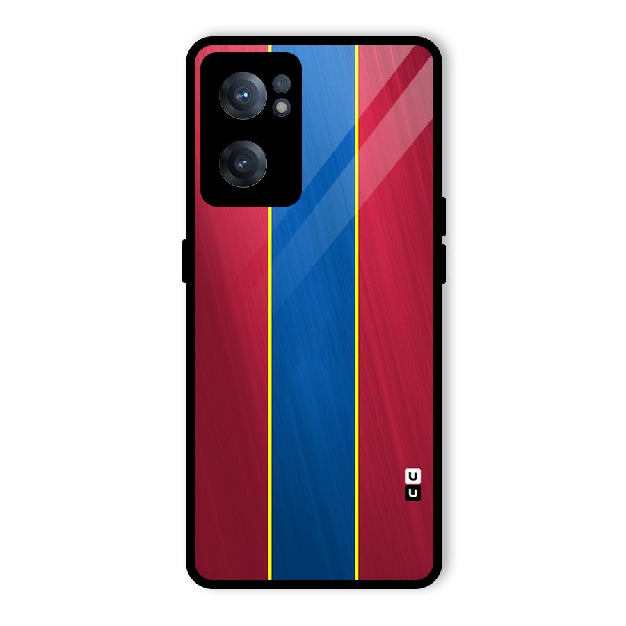 Premium Vertical Stripes Glass Back Case for OnePlus Nord CE 2 5G