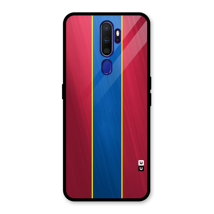 Premium Vertical Stripes Glass Back Case for Oppo A9 (2020)