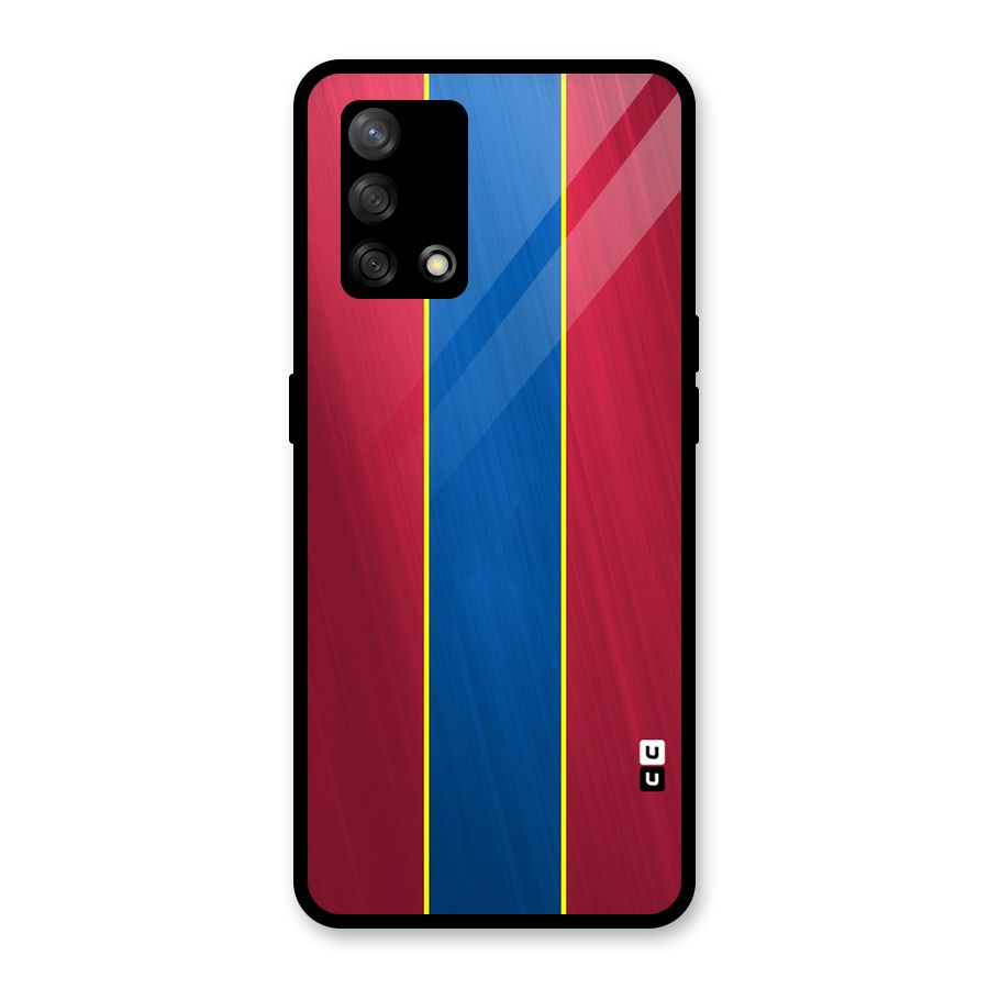 Premium Vertical Stripes Glass Back Case for Oppo F19