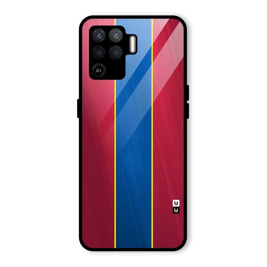 Premium Vertical Stripes Glass Back Case for Oppo F19 Pro