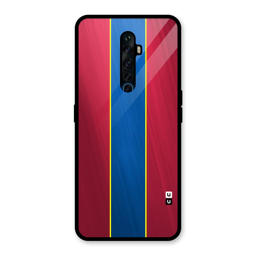 Premium Vertical Stripes Glass Back Case for Oppo Reno2 F