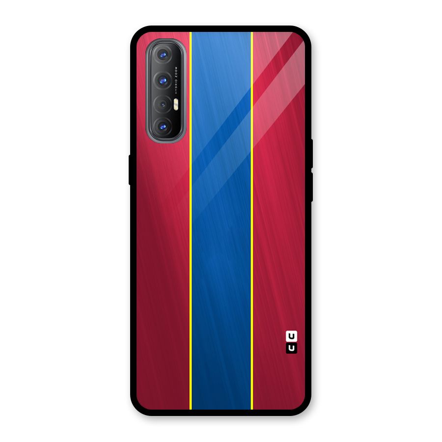 Premium Vertical Stripes Glass Back Case for Oppo Reno3 Pro