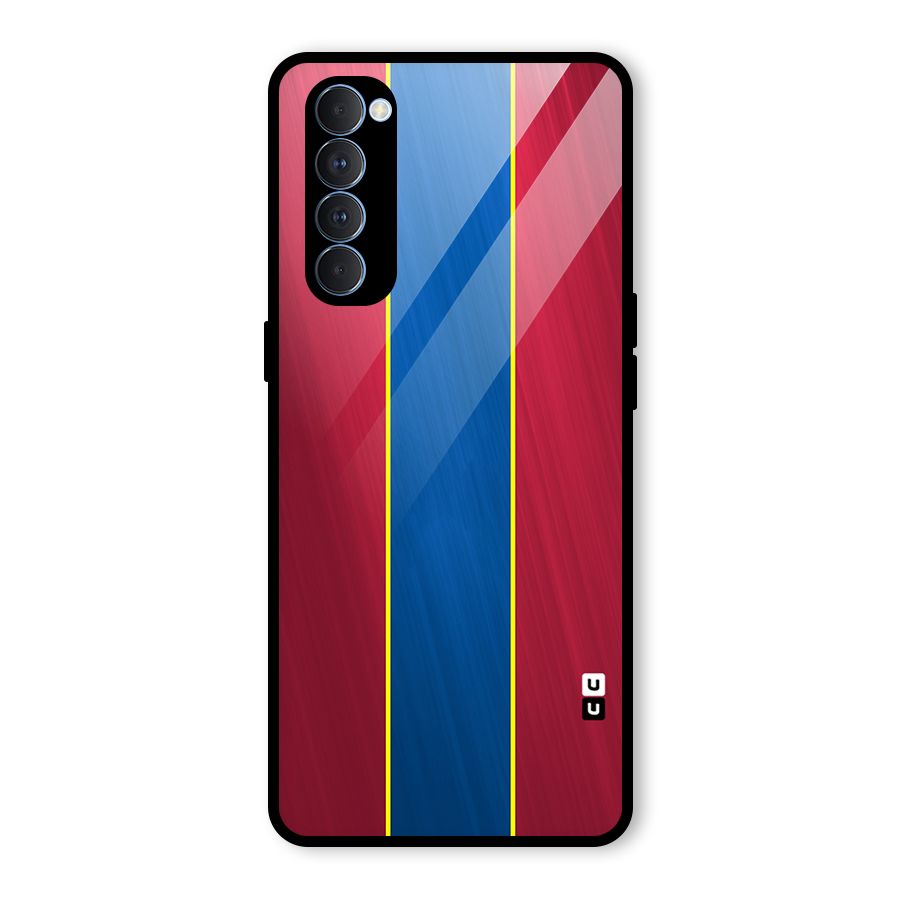 Premium Vertical Stripes Glass Back Case for Oppo Reno4 Pro