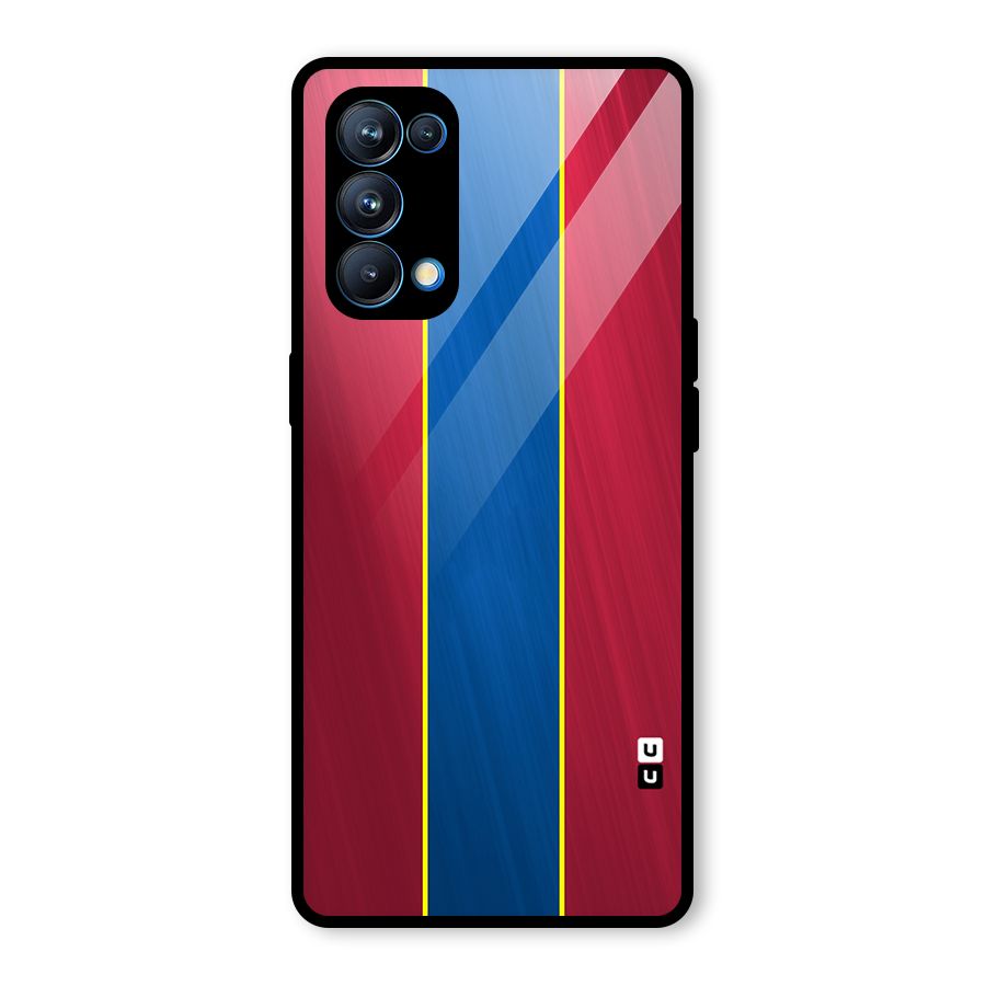 Premium Vertical Stripes Glass Back Case for Oppo Reno5 Pro 5G