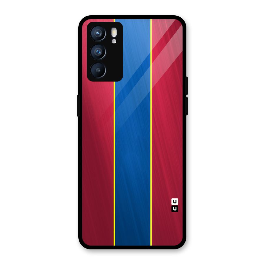 Premium Vertical Stripes Glass Back Case for Oppo Reno6 5G