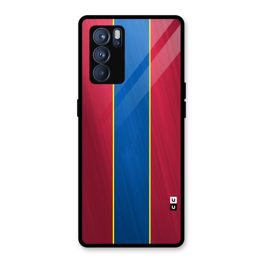 Premium Vertical Stripes Glass Back Case for Oppo Reno6 Pro 5G