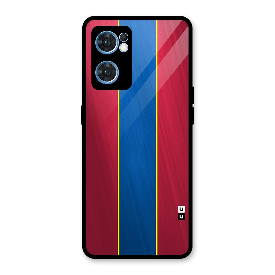 Premium Vertical Stripes Glass Back Case for Oppo Reno7 5G