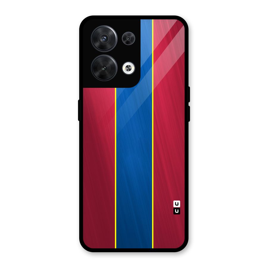 Premium Vertical Stripes Glass Back Case for Oppo Reno8 5G