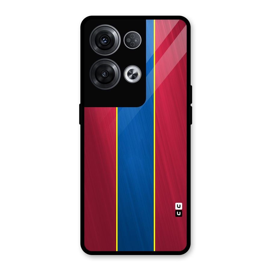 Premium Vertical Stripes Glass Back Case for Oppo Reno8 Pro 5G