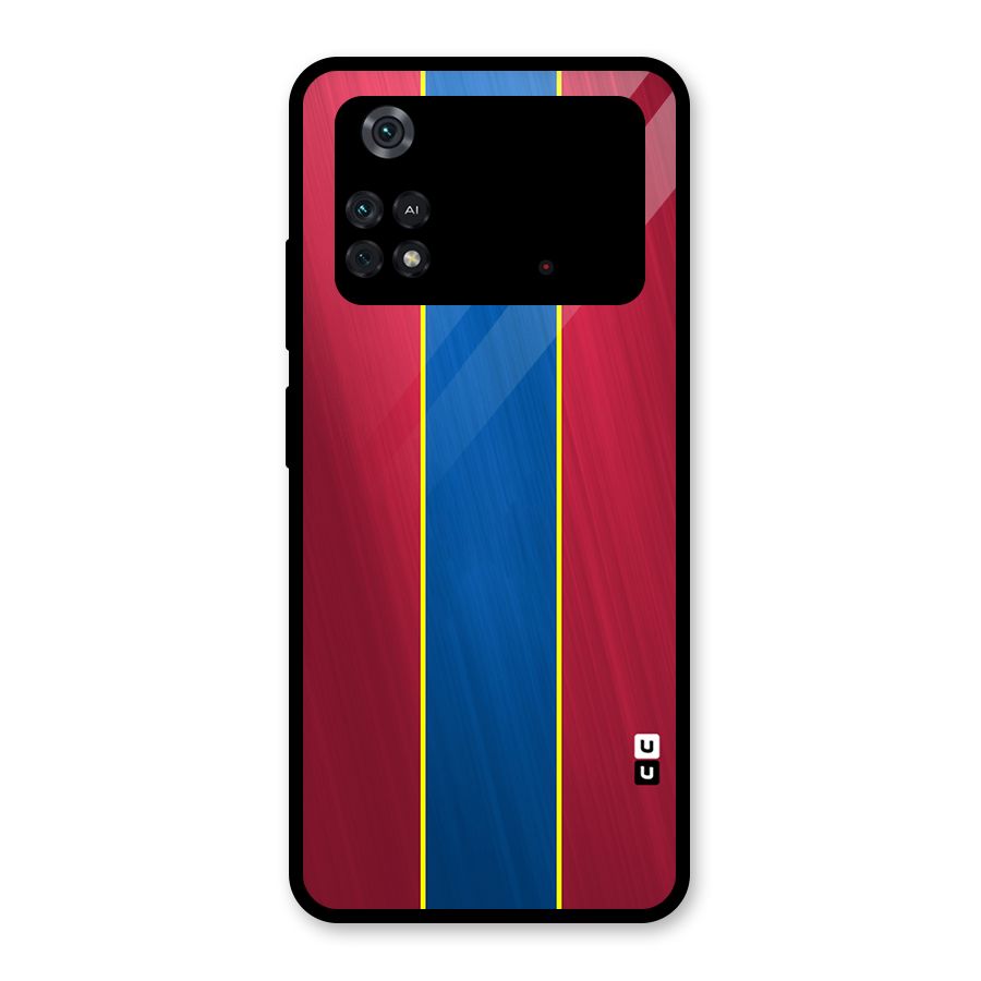 Premium Vertical Stripes Glass Back Case for Poco M4 Pro 4G