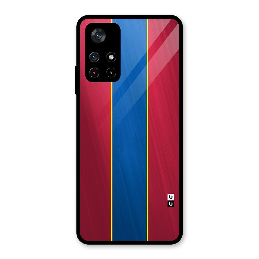 Premium Vertical Stripes Glass Back Case for Poco M4 Pro 5G