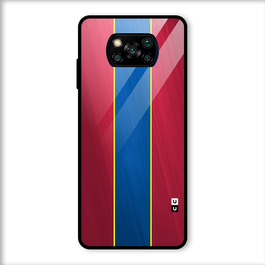 Premium Vertical Stripes Glass Back Case for Poco X3