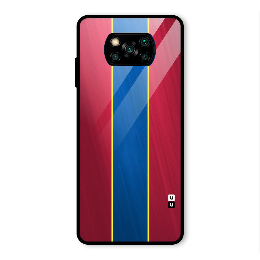 Premium Vertical Stripes Glass Back Case for Poco X3 Pro