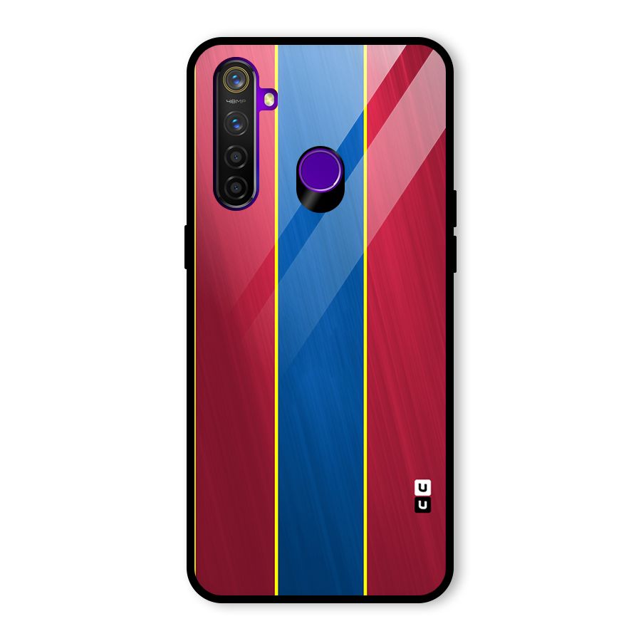 Premium Vertical Stripes Glass Back Case for Realme 5 Pro
