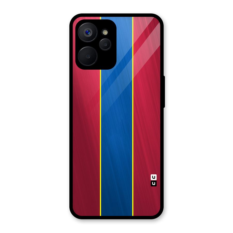 Premium Vertical Stripes Glass Back Case for Realme 9i 5G
