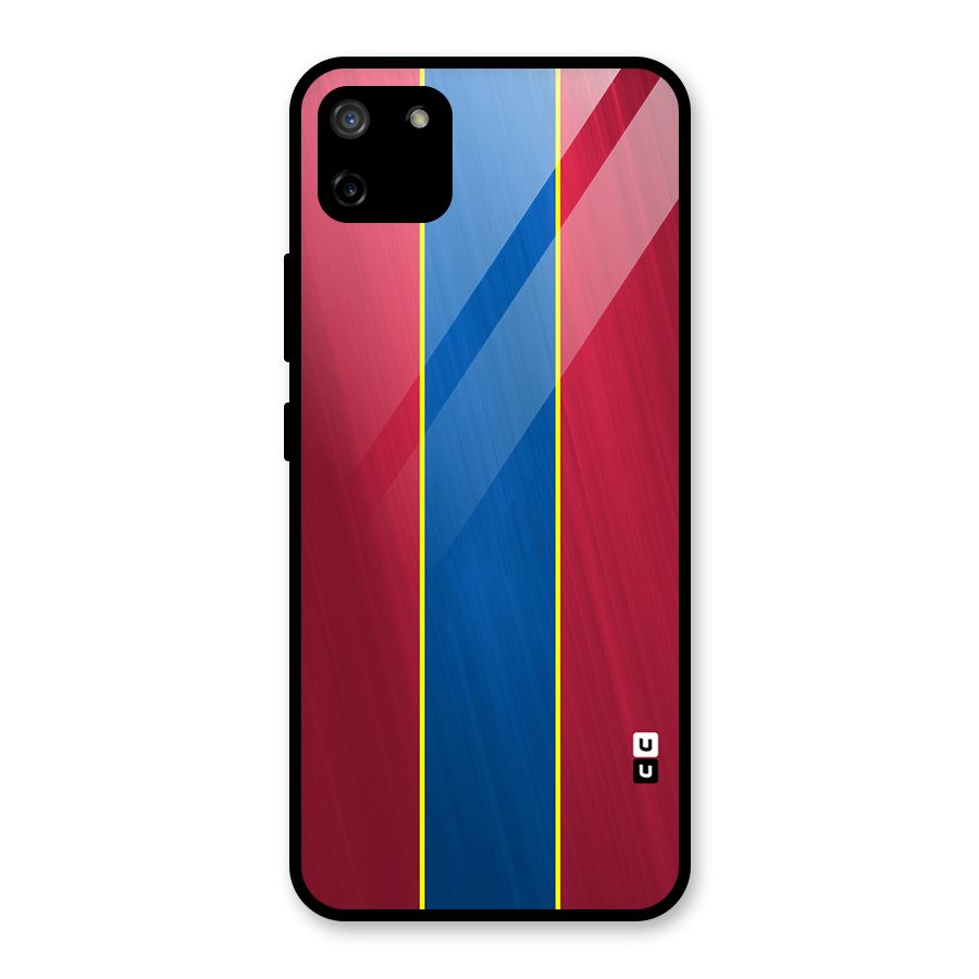 Premium Vertical Stripes Glass Back Case for Realme C11