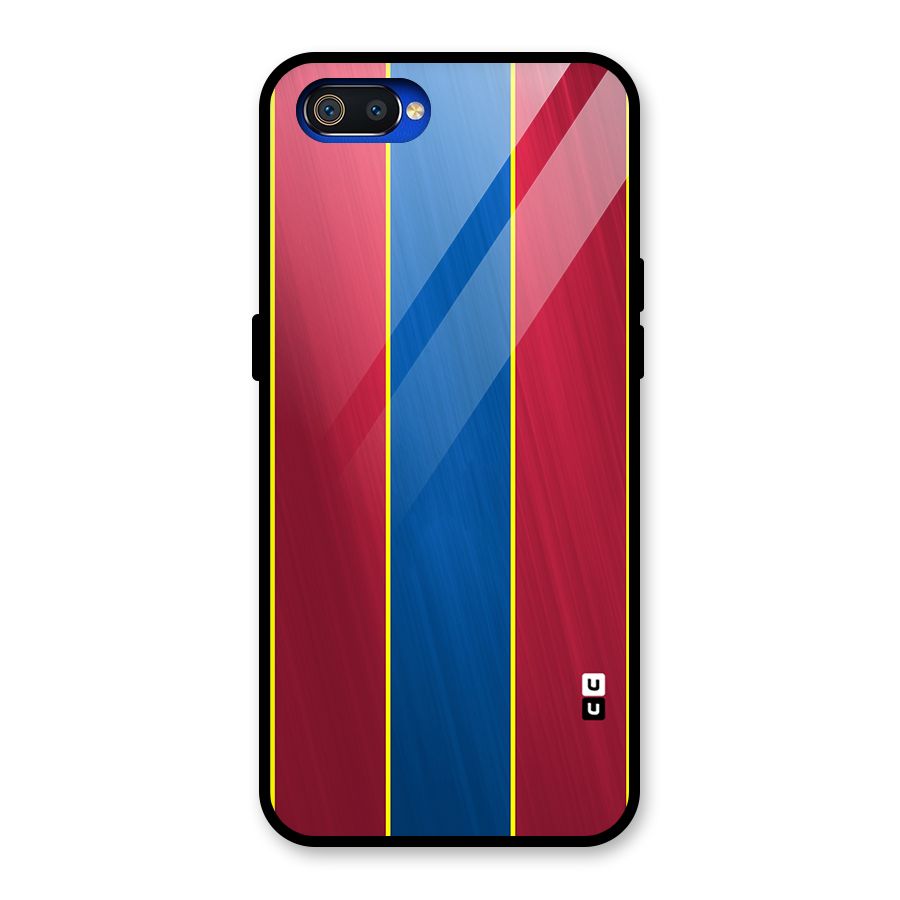 Premium Vertical Stripes Glass Back Case for Realme C2