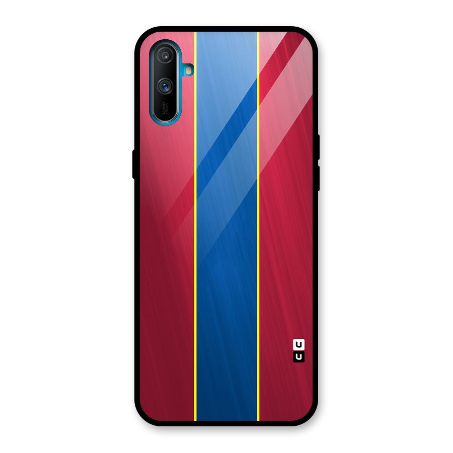 Premium Vertical Stripes Glass Back Case for Realme C3