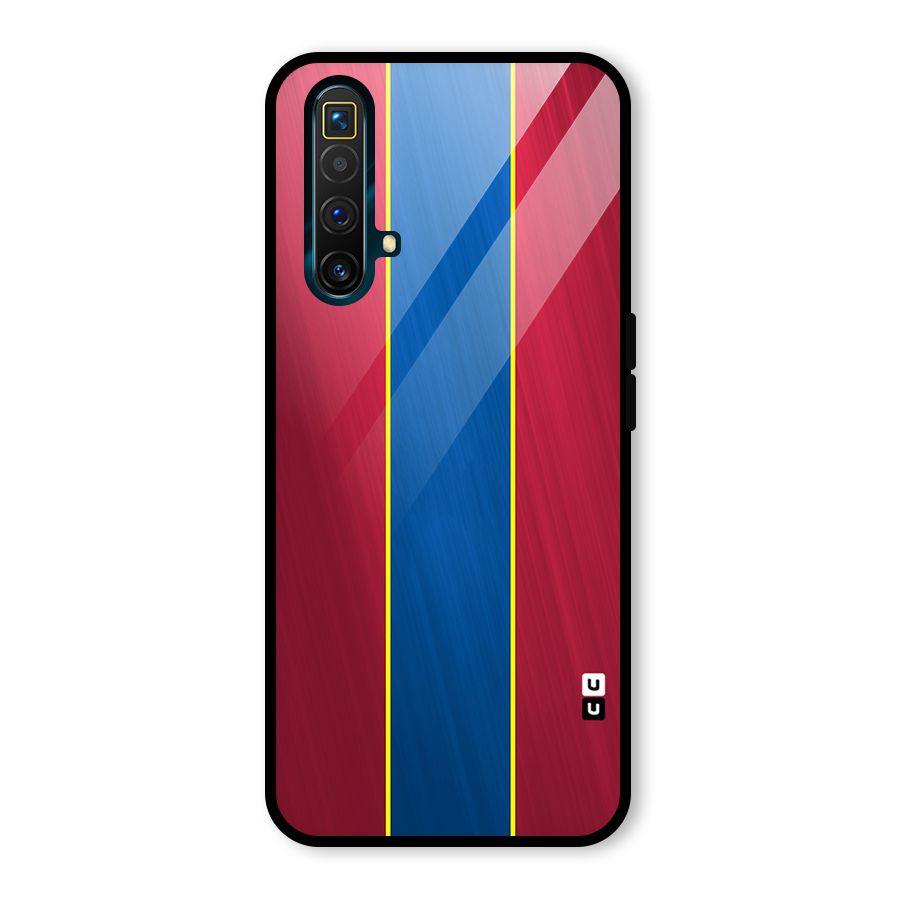 Premium Vertical Stripes Glass Back Case for Realme X3
