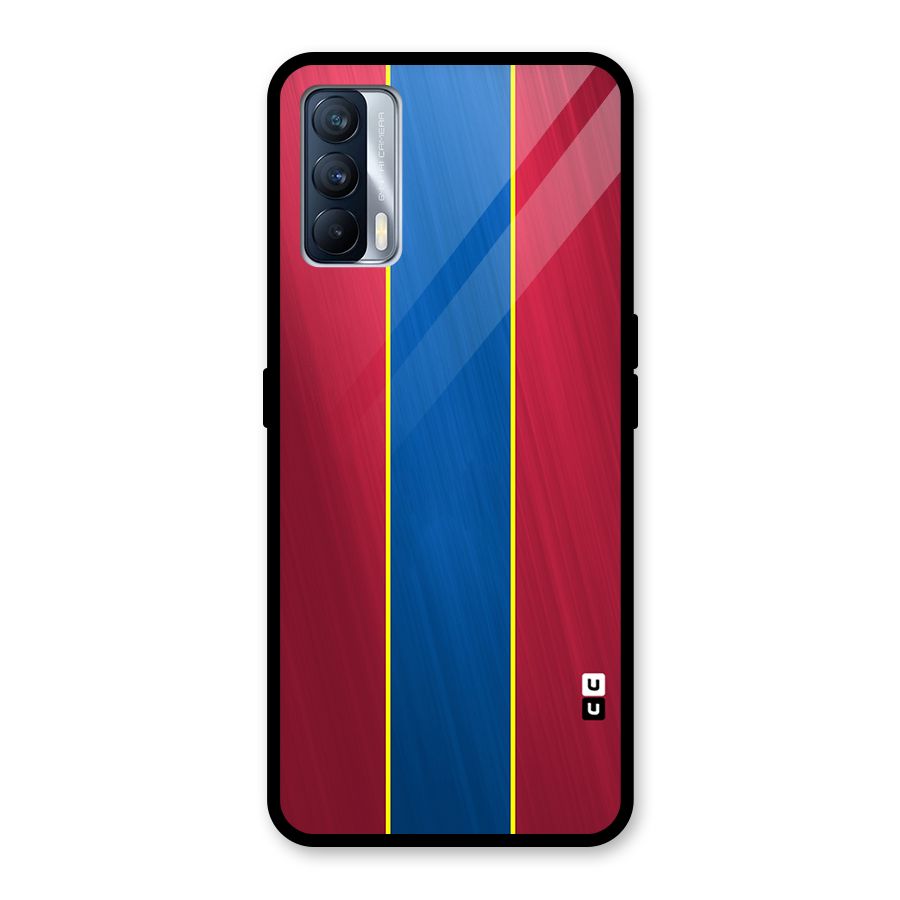 Premium Vertical Stripes Glass Back Case for Realme X7