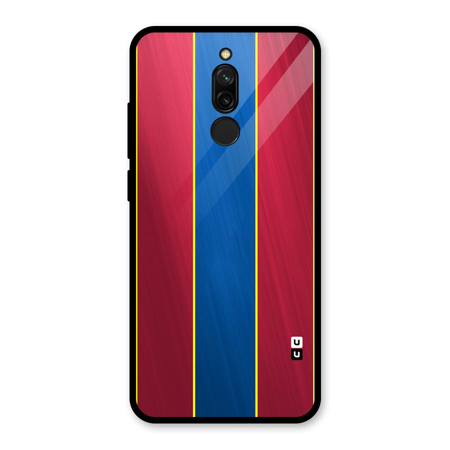 Premium Vertical Stripes Glass Back Case for Redmi 8
