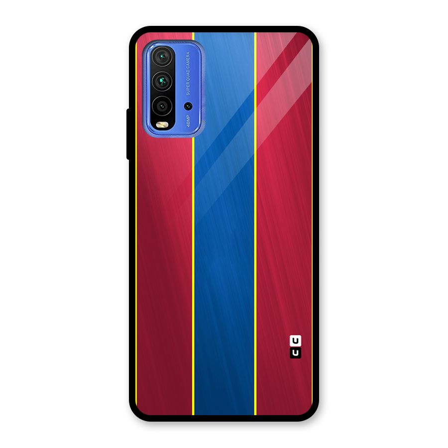Premium Vertical Stripes Glass Back Case for Redmi 9 Power