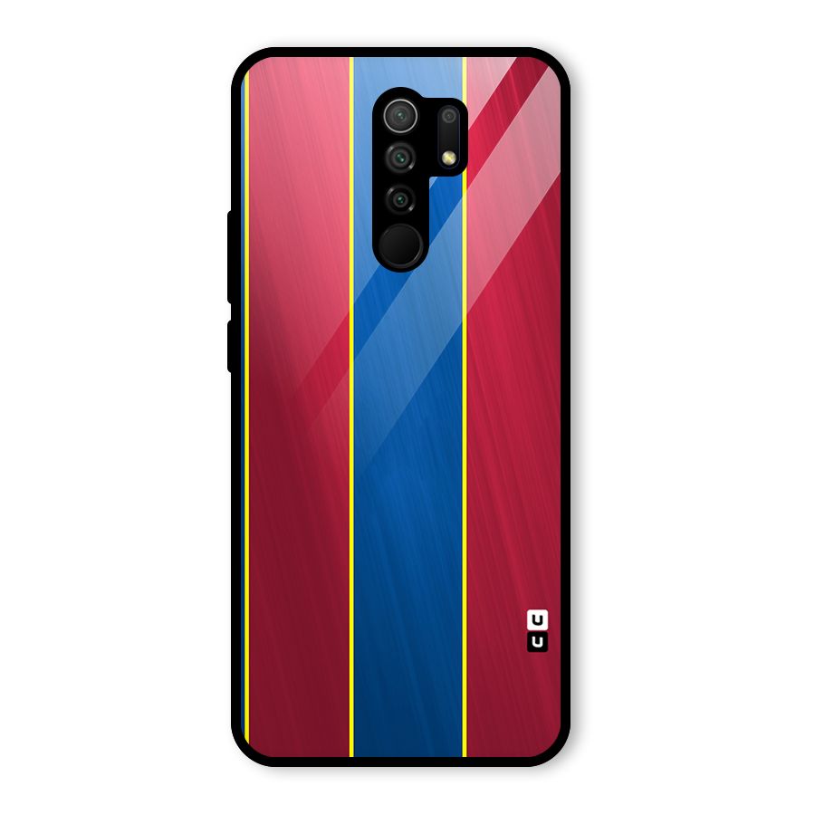 Premium Vertical Stripes Glass Back Case for Redmi 9 Prime