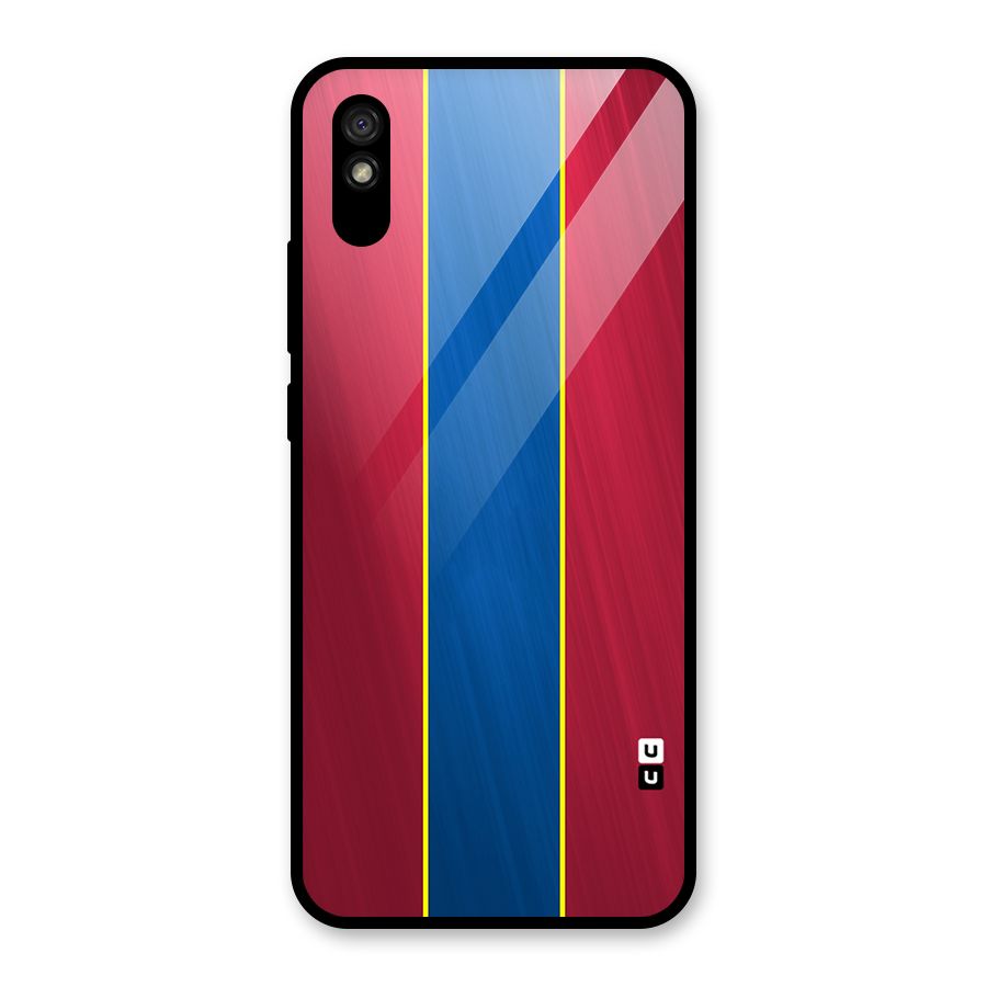 Premium Vertical Stripes Glass Back Case for Redmi 9i