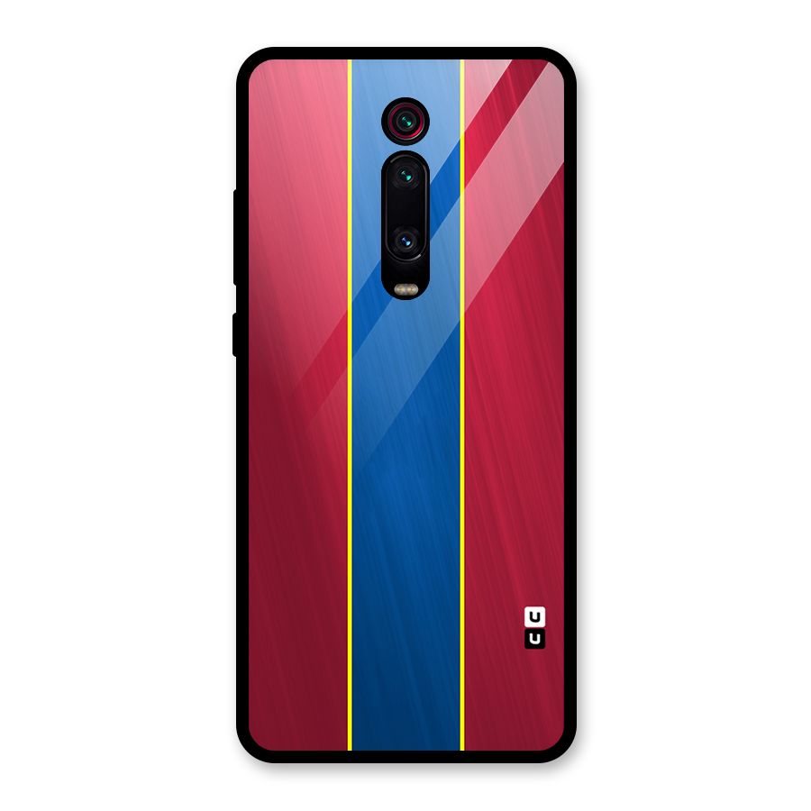 Premium Vertical Stripes Glass Back Case for Redmi K20