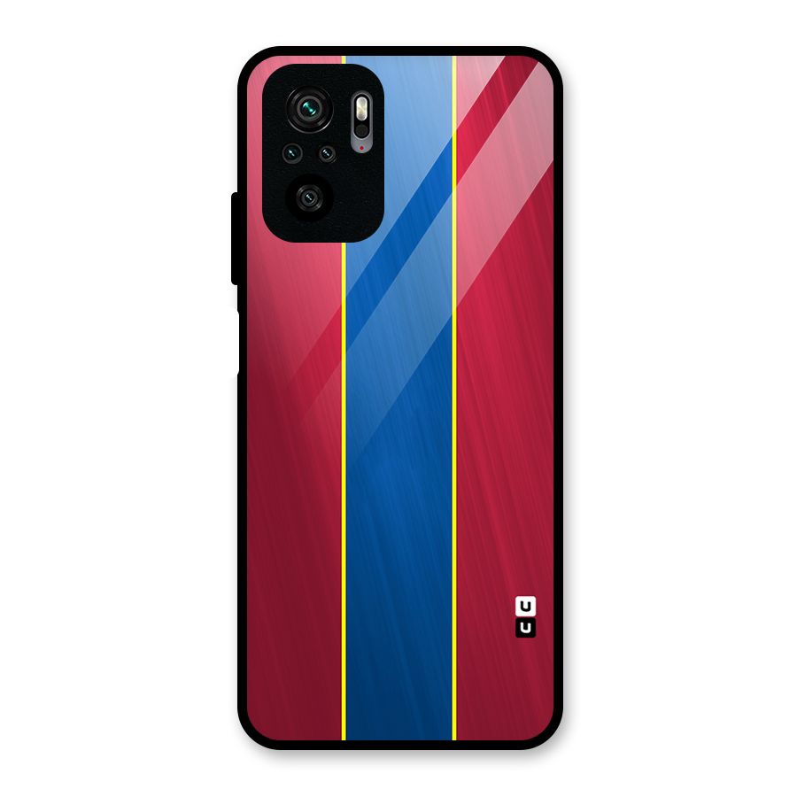 Premium Vertical Stripes Glass Back Case for Redmi Note 10S