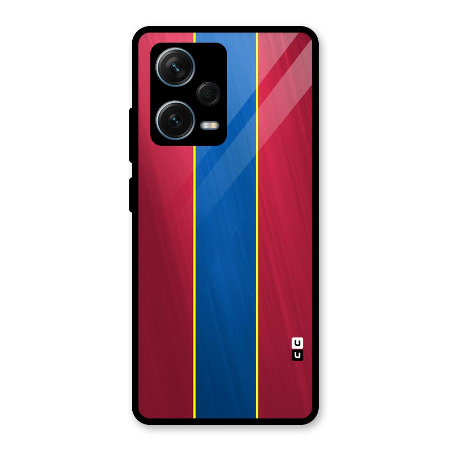 Premium Vertical Stripes Glass Back Case for Redmi Note 12 Pro Plus 5G