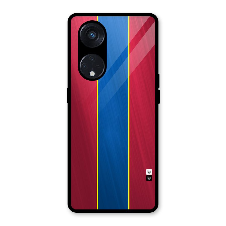 Premium Vertical Stripes Glass Back Case for Reno8 T 5G