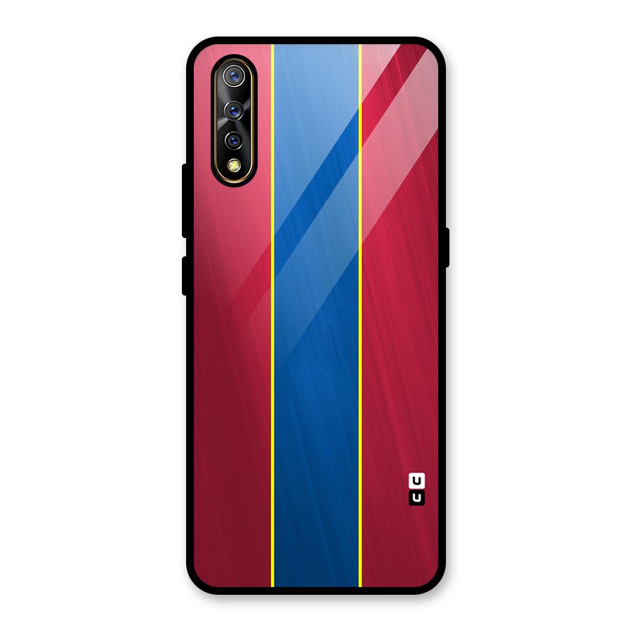 Premium Vertical Stripes Glass Back Case for Vivo S1