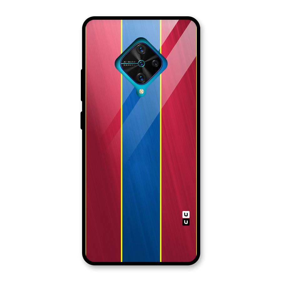 Premium Vertical Stripes Glass Back Case for Vivo S1 Pro