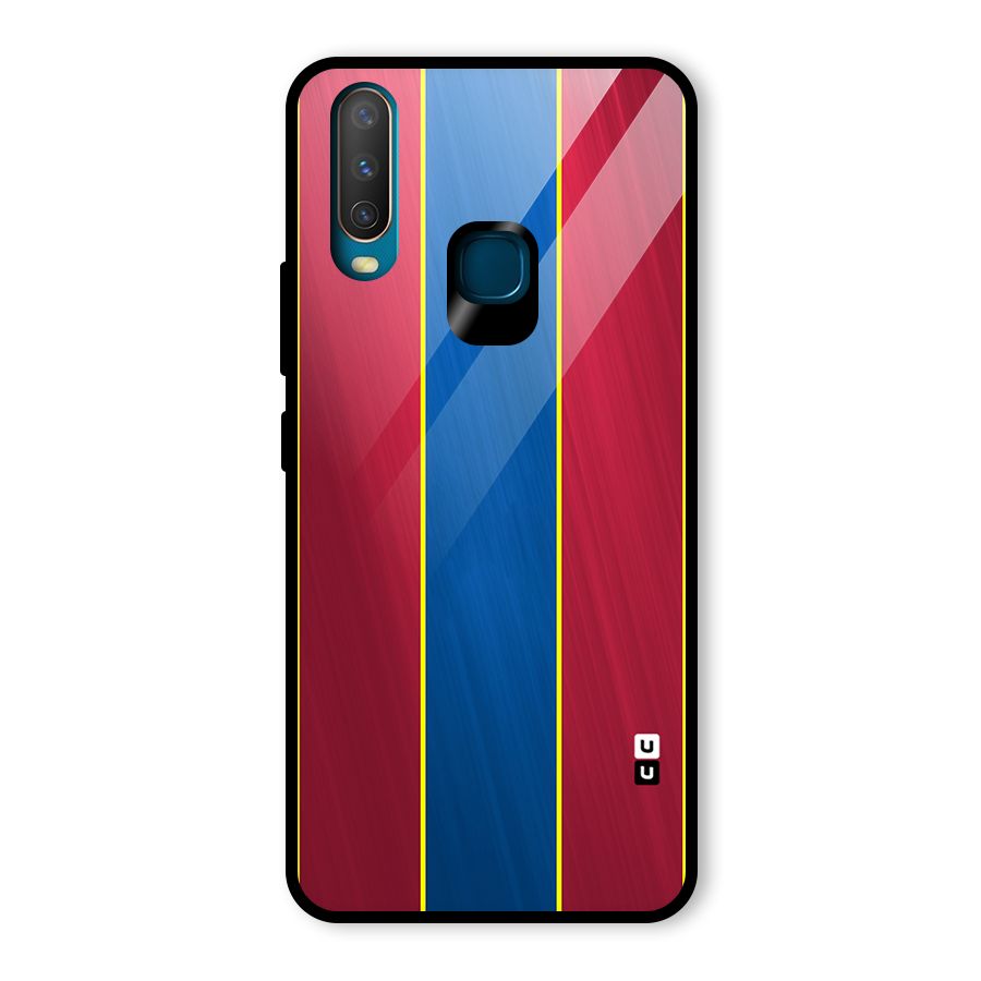 Premium Vertical Stripes Glass Back Case for Vivo U10
